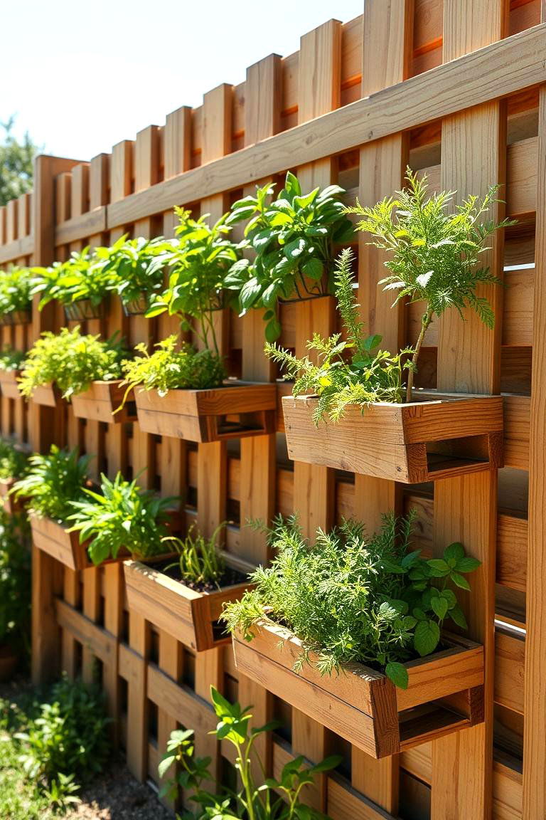 Pallet Herb Garden Fence - 24 Pallet Fence Ideas