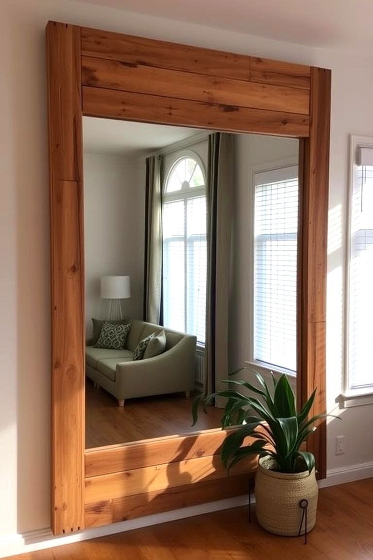 Pallet Mirror Frame for Rustic Elegance - 24 Pallet Furniture Ideas