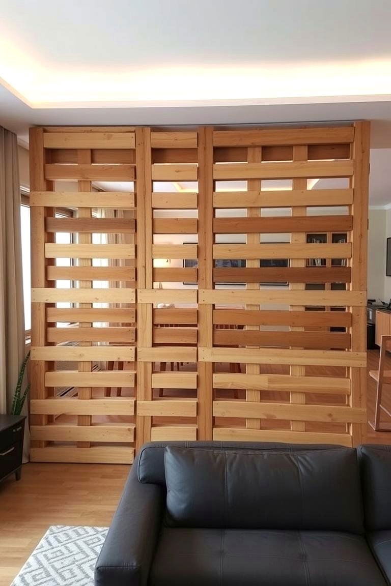 Pallet Room Divider for Open Spaces - 24 Pallet Furniture Ideas