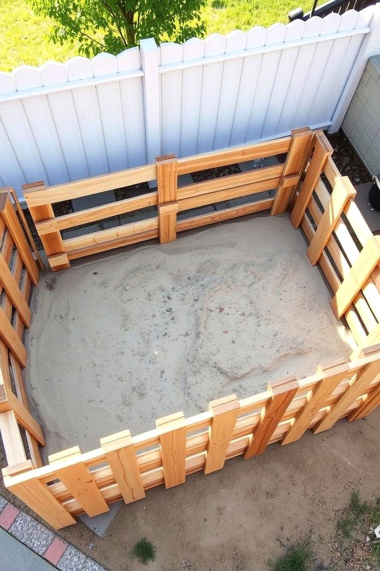 Pallet Sandbox Enclosure Fence - 24 Pallet Fence Ideas