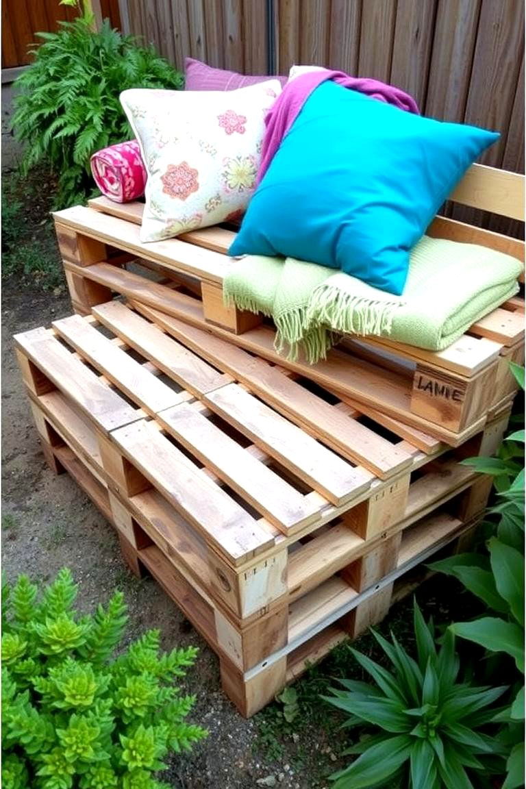 Pallet Seating Area - 24 Pallet Garden Ideas
