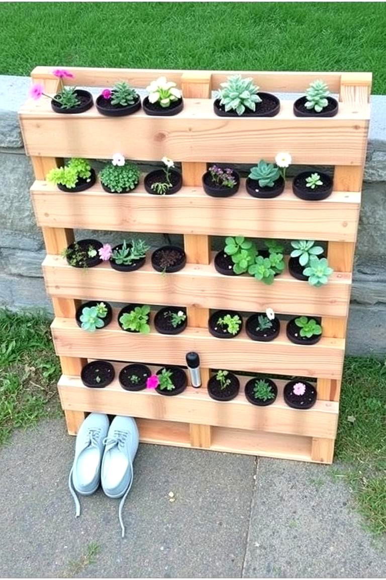 Pallet Shoe Organizer Garden - 24 Pallet Garden Ideas