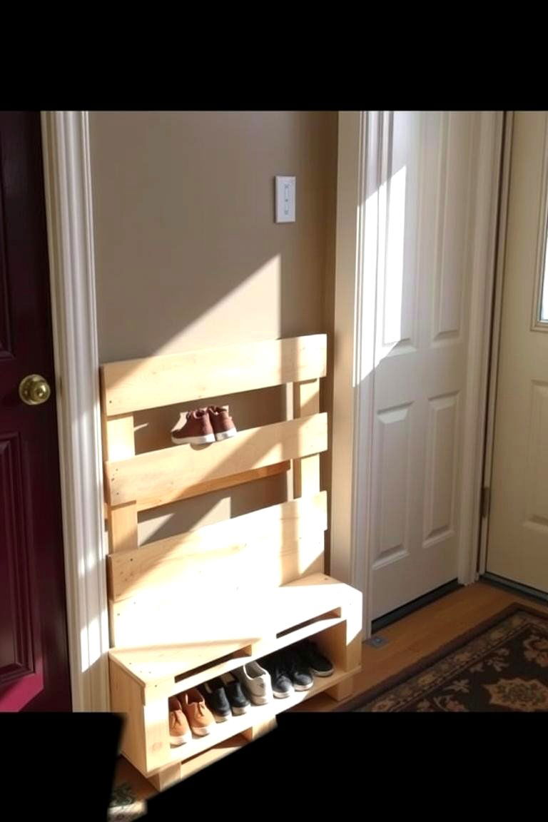 Pallet Shoe Rack for Organized Entryways - 24 Pallet Furniture Ideas