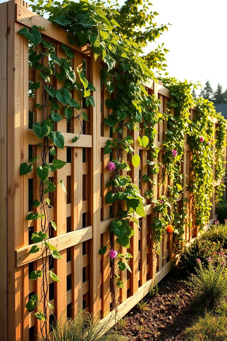 Pallet Trellis Fence - 24 Pallet Fence Ideas