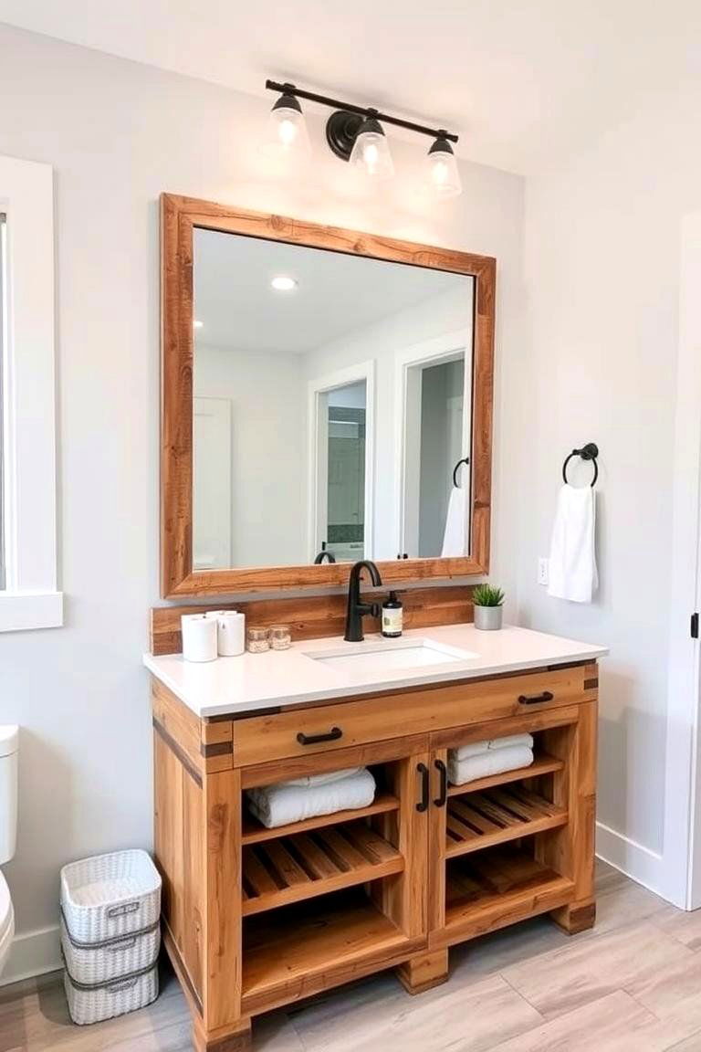 Pallet Vanity for a DIY Bathroom Makeover - 24 Pallet Furniture Ideas