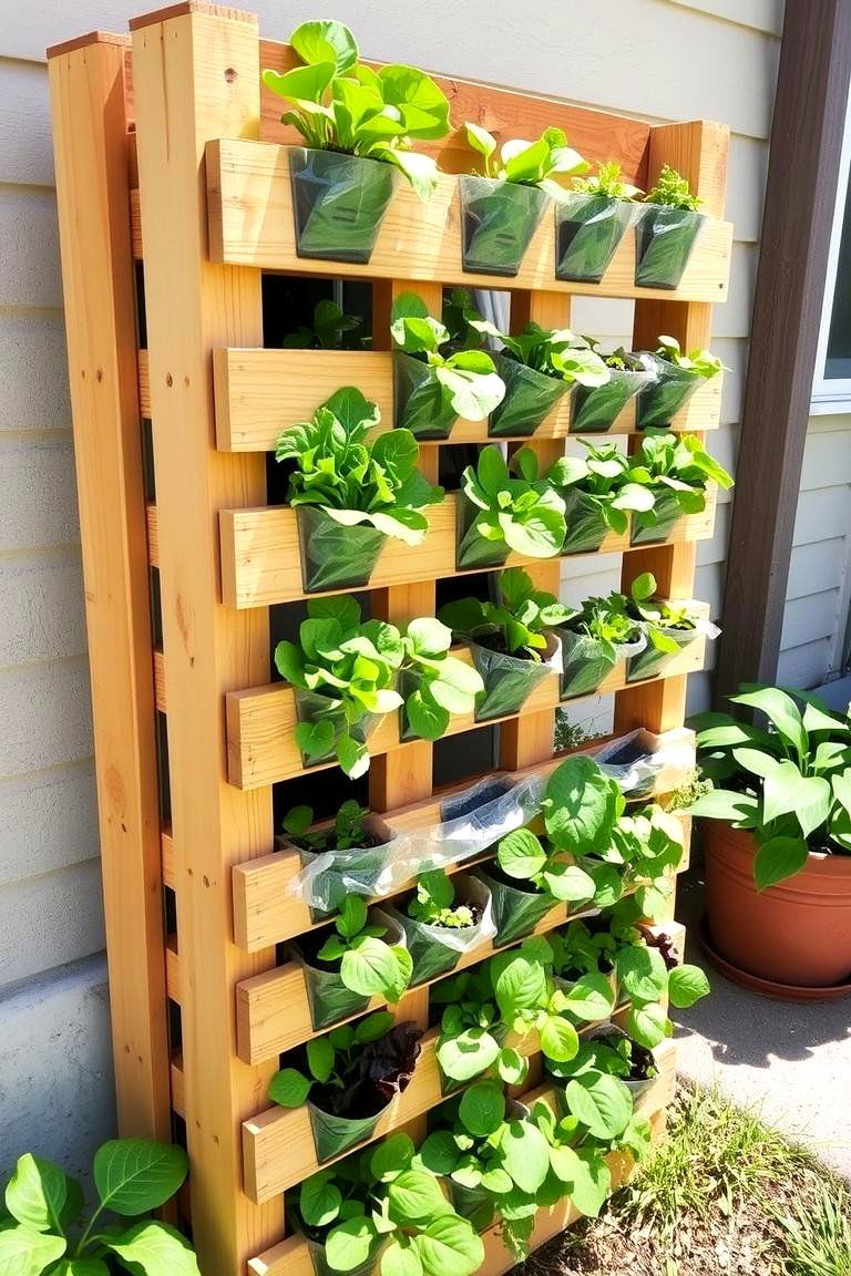 Pallet Vertical Salad Garden - 24 Pallet Garden Ideas