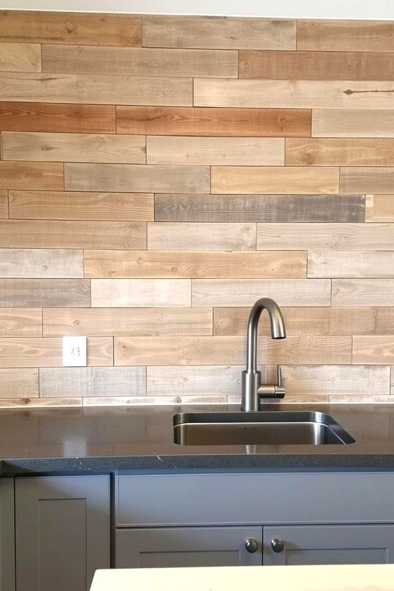 Pallet Wood Backsplash - 24 Rustic Backsplash Ideas