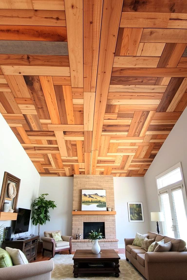 Pallet Wood Ceiling - 24 Rustic Ceiling Ideas