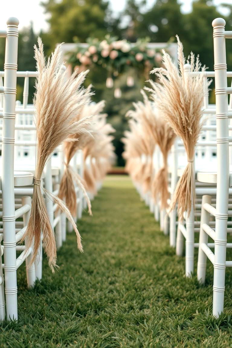 Pampas Grass Aisle Decor - 24 Pampas Grass Wedding Decor Ideas