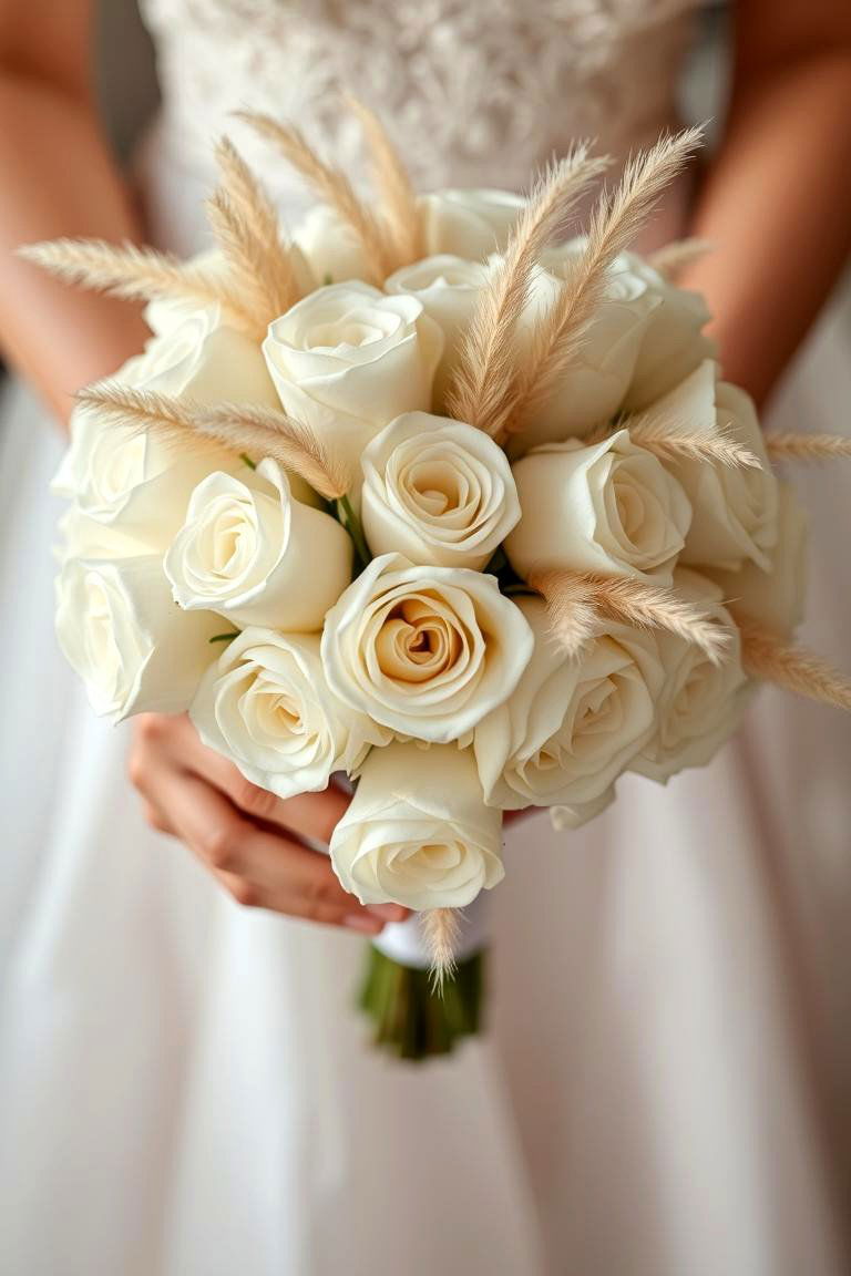 Pampas Grass Bouquet Accents - 24 Pampas Grass Wedding Decor Ideas