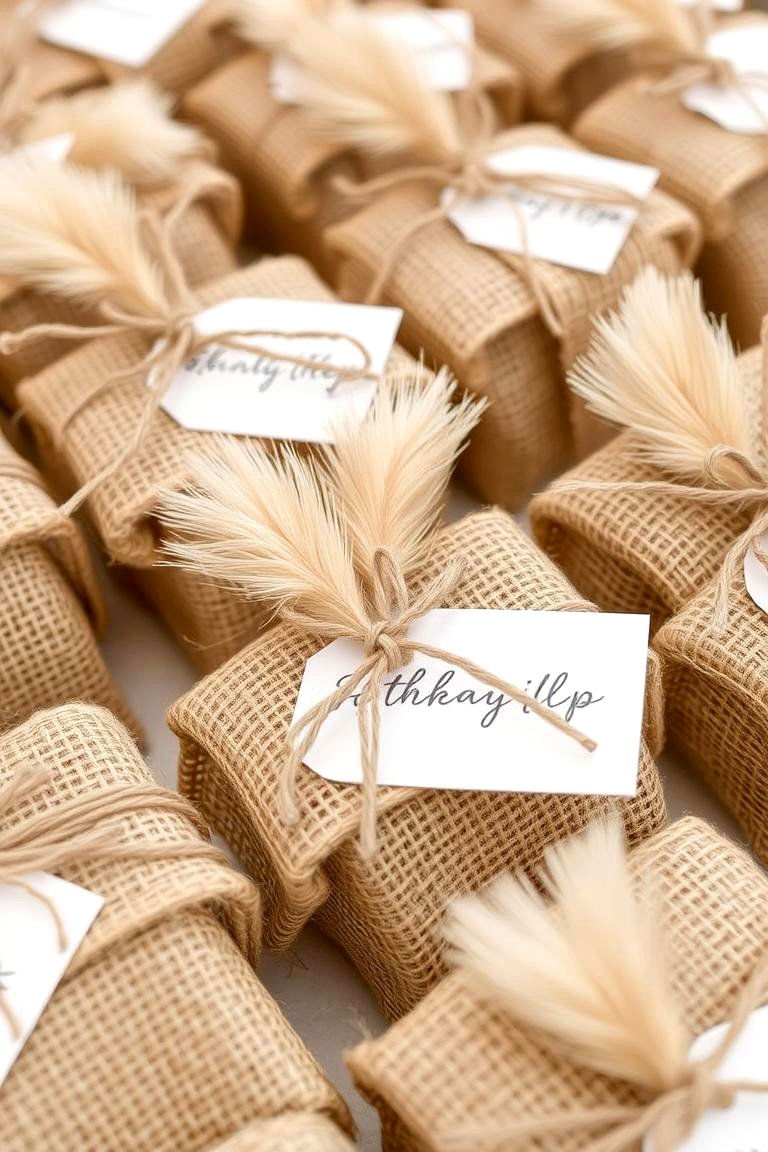 Pampas Grass Favor Embellishments - 24 Pampas Grass Wedding Decor Ideas