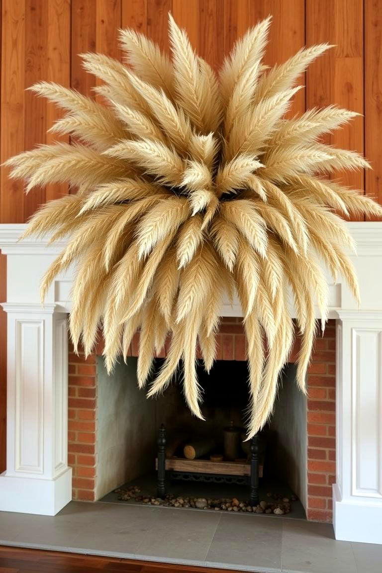 Pampas Grass Fireplace Mantel Decor - 24 Pampas Grass Wedding Decor Ideas
