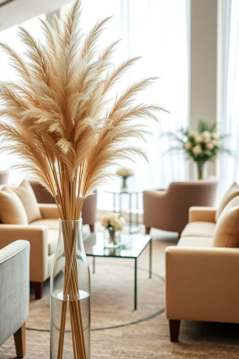 Pampas Grass Lounge Area Accents - 24 Pampas Grass Wedding Decor Ideas