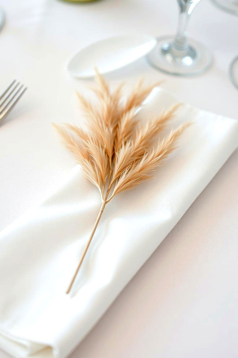 Pampas Grass Place Settings - 24 Pampas Grass Wedding Decor Ideas