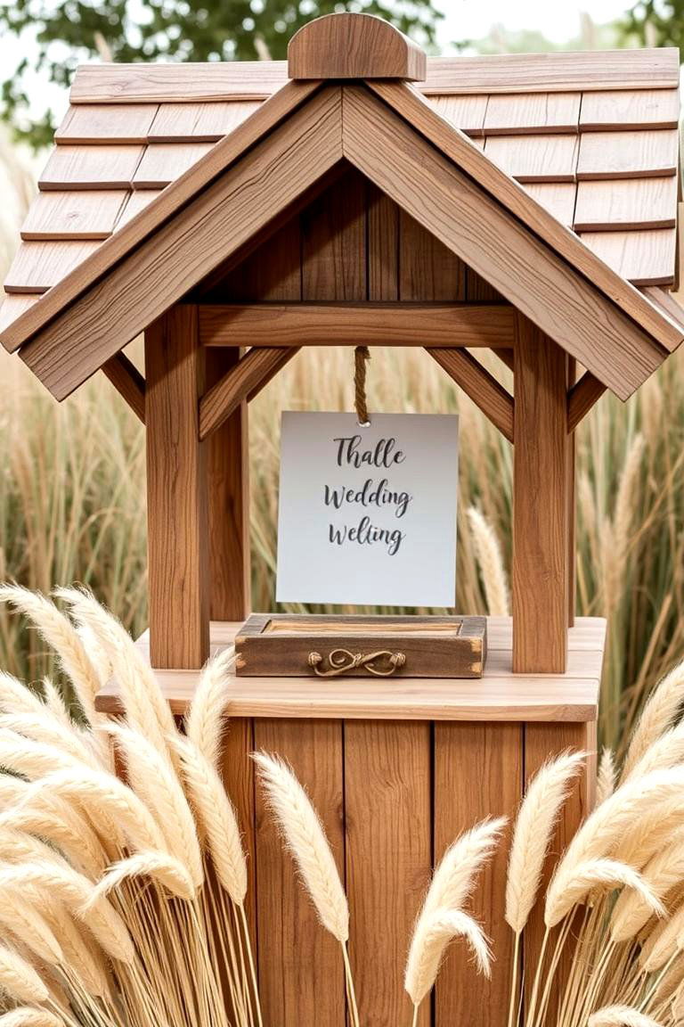 Pampas Grass Wishing Well Decor - 24 Pampas Grass Wedding Decor Ideas