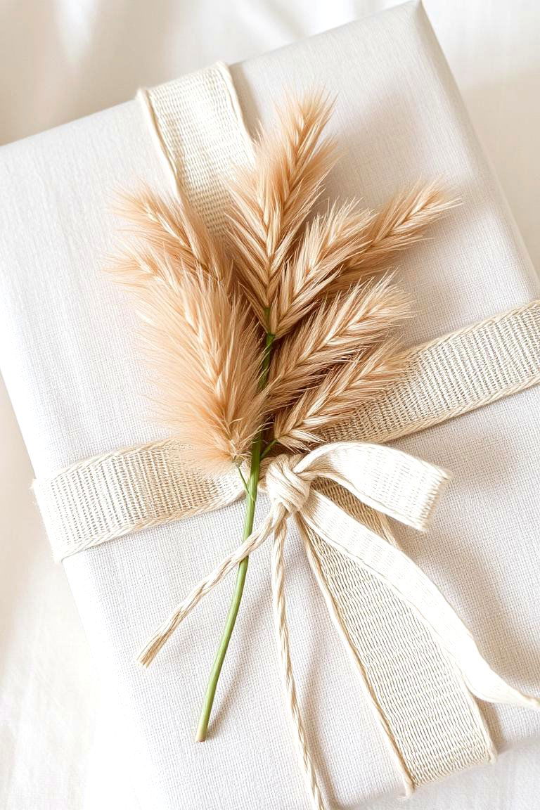 Pampas Grass as Gift Embellishments - 24 Pampas Grass Decor Ideas