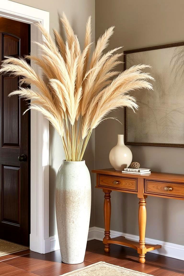 Pampas Grass in Entryway Arrangements - 24 Pampas Grass Decor Ideas