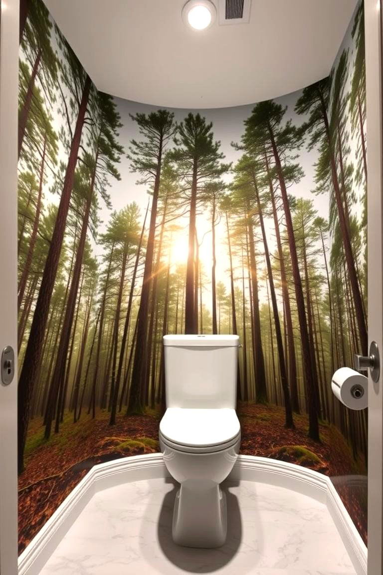 Panoramic Scenic Views - 24 Powder Room Wallpaper Ideas