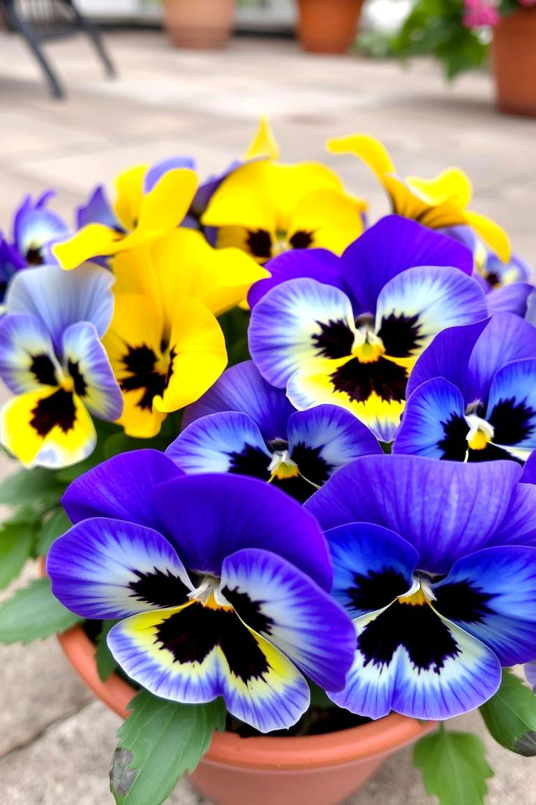 Pansies Early Season Color and Delightful Faces - 24 Outdoor Plants for Patio
