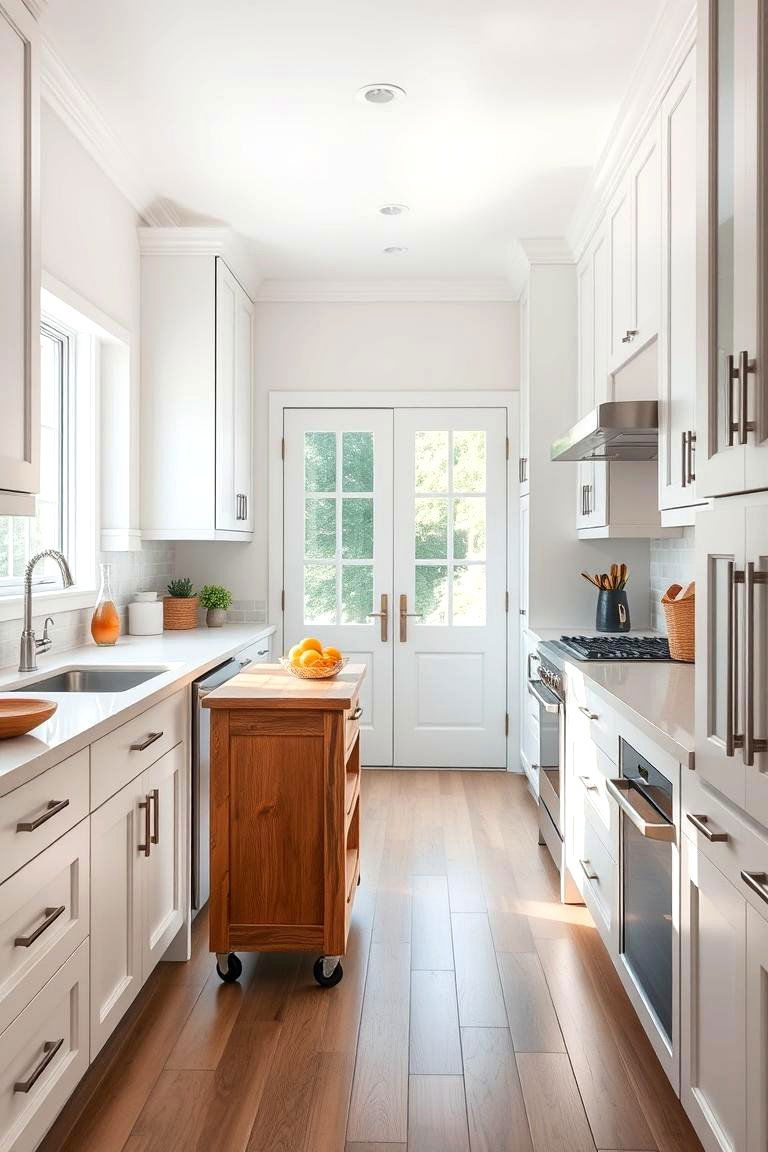 Parallel Kitchen with Natural Stone Countertops - 24 Parallel Modular Kitchen Design Ideas