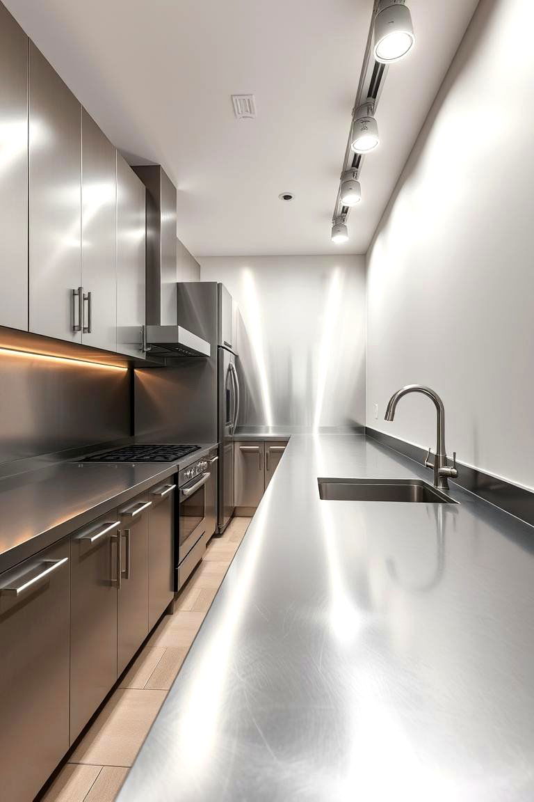 Parallel Kitchen with a Pop of Color - 24 Parallel Modular Kitchen Design Ideas