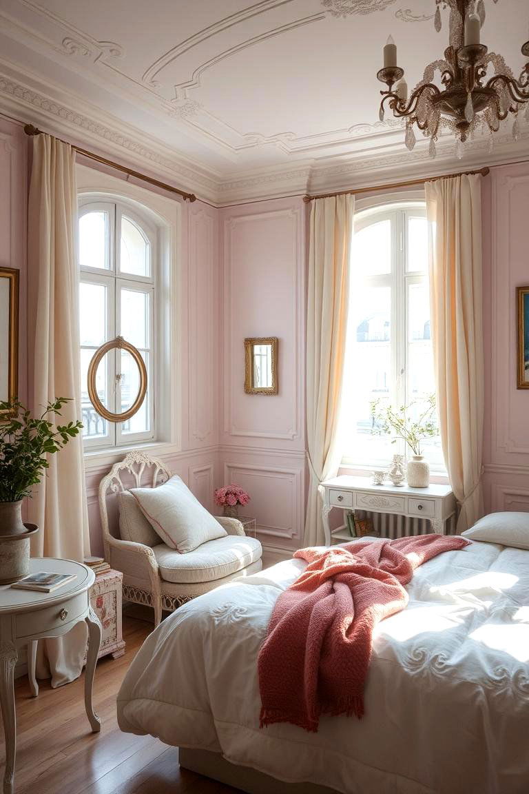Parisian Elegance in Soft Pastels - 24 Parisian Themed Bedroom Ideas