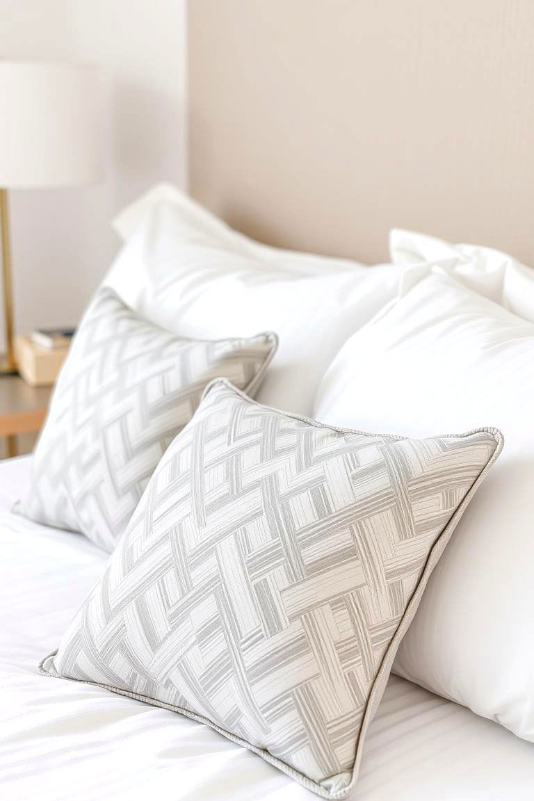 Parquet Patterned Throw Pillows - 24 Paris-themed Bedroom Ideas