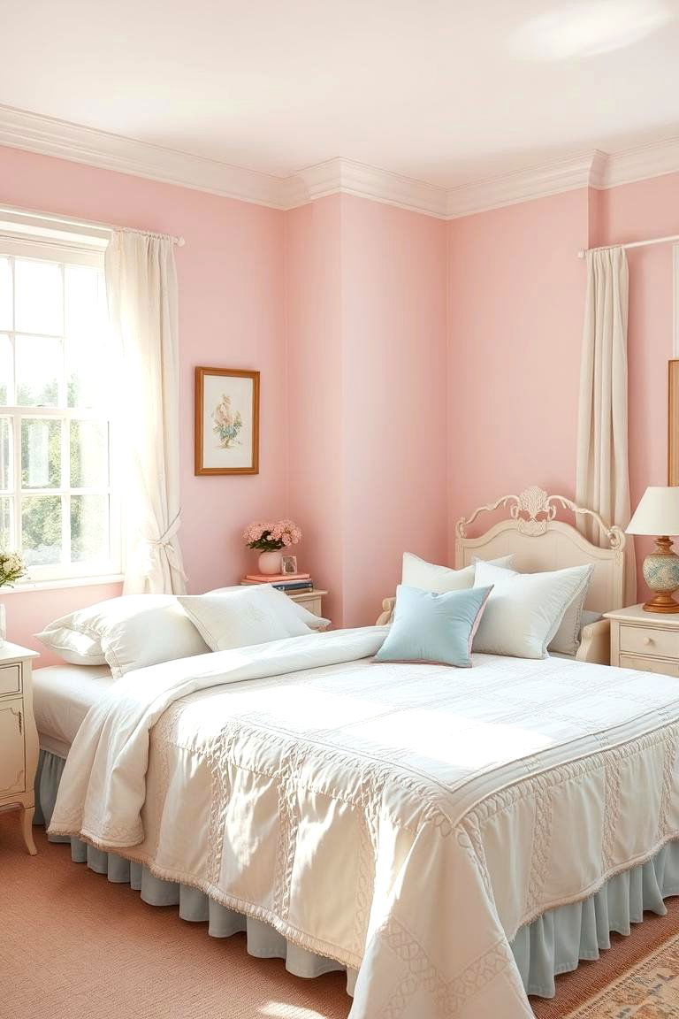 Pastel Color Palette - 24 Shabby Chic Bedroom Ideas