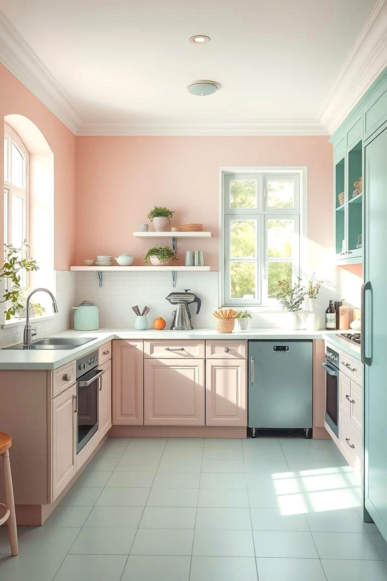 Pastel Color Palette - 24 Shabby Chic Kitchen Ideas