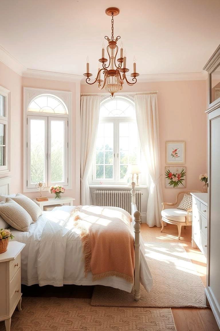 Pastel Color Palettes with Soft Lighting - 24 Cottagecore Bedroom Ideas