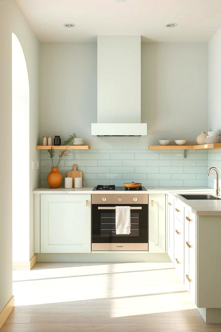 Pastel Green Delicacy - 24 Kitchen With Green Backsplash Ideas