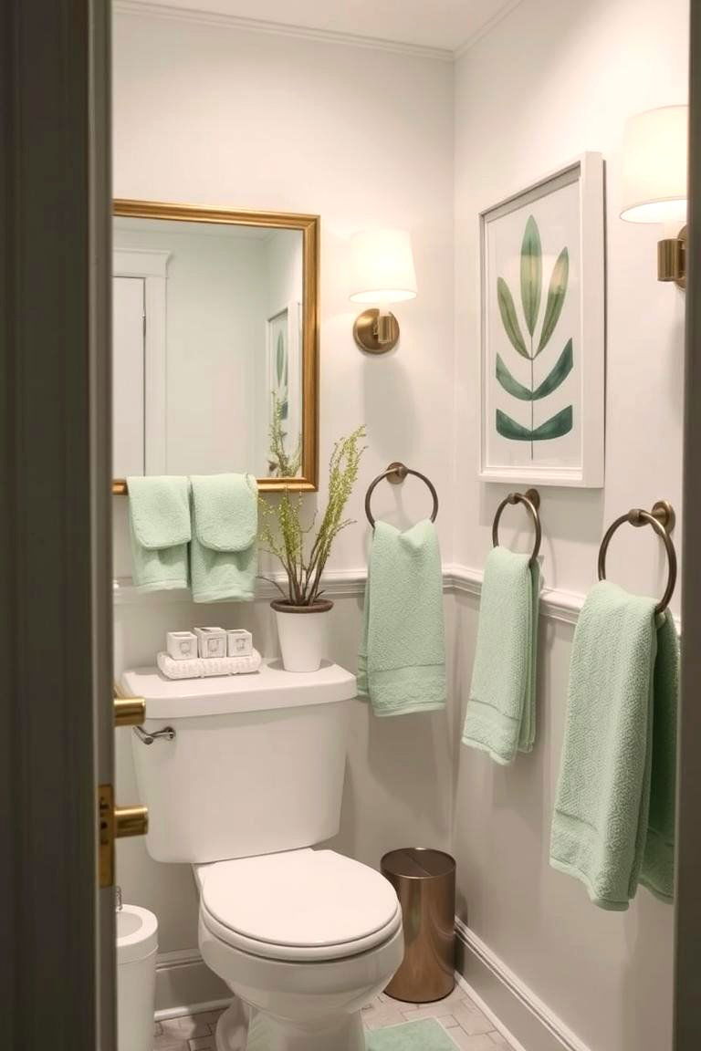 Pastel Green Touches - 24 Green Powder Room Ideas