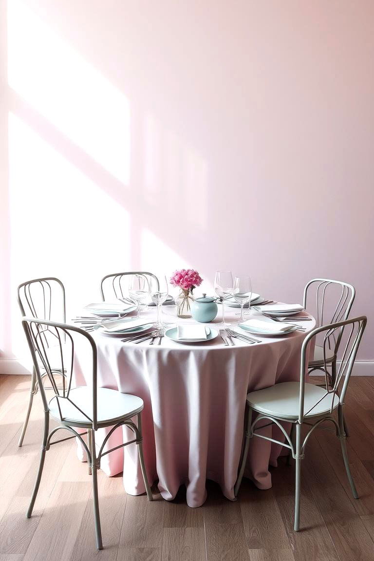 Pastel Harmony Setting - 24 Round Table Decor Ideas