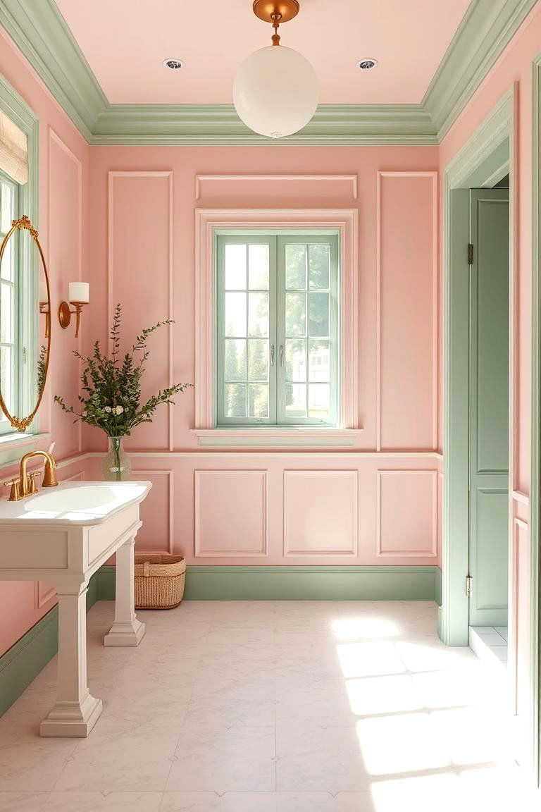 Pastel Perfection - 24 Pink and Green Bathroom Design Ideas