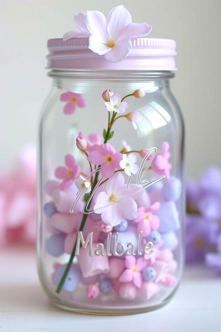 Pastel Perfection Soft Hues and Gentle Blooms - 24 Mason Jar Wedding Centerpieces