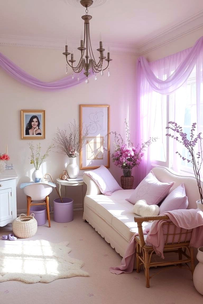 Pastel Purple Accents - 24 Purple Living Room Ideas