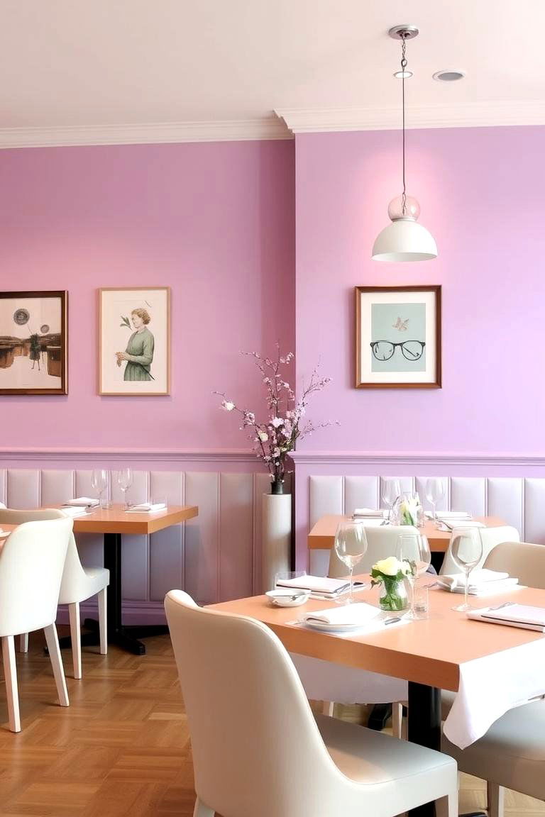Pastel Purple Wall Decor - 24 Purple Dining Room Ideas