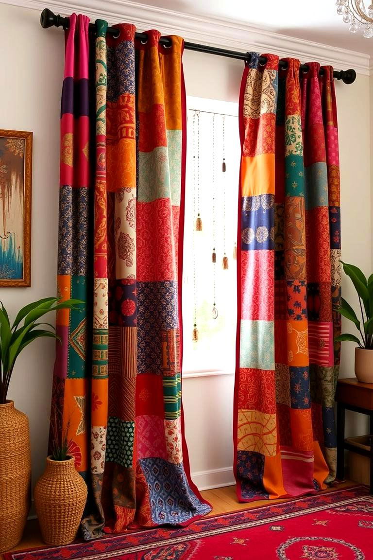 Patchwork Passion Vibrant Boho Designs - 24 Boho Curtain Ideas