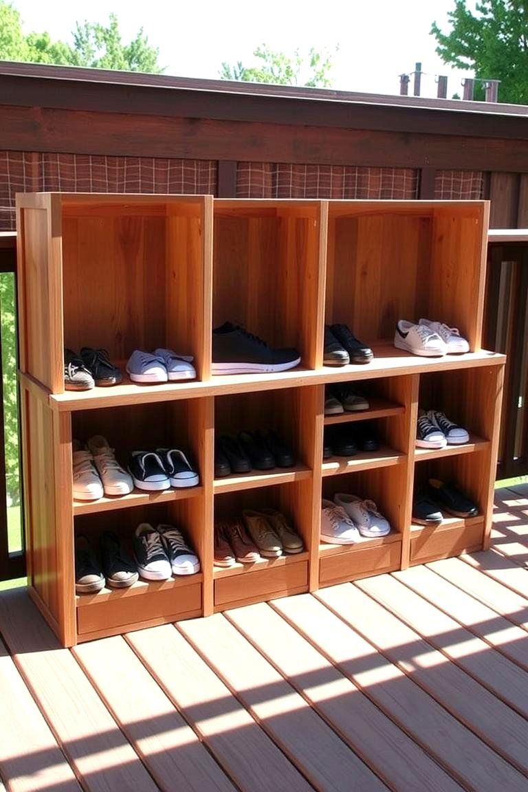 Patio Shoe Cubbies - 24 Outdoor Shoe Storage Ideas