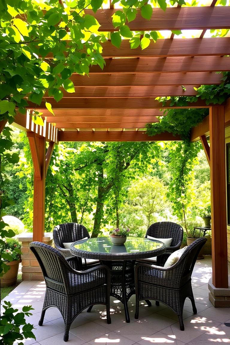 Patio Under Pergola - 24 Outdoor Dining Area Ideas