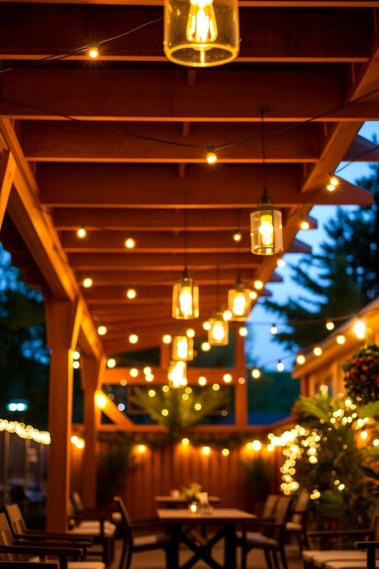 Patio with Overhead Lighting - 24 Backyard Patio Ideas