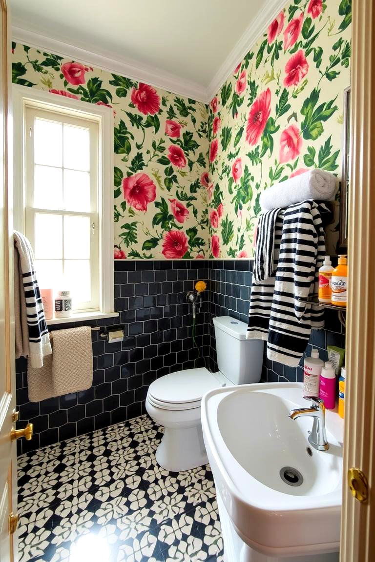 Pattern Play Extravaganza - 24 Maximalist Bathroom Design Ideas