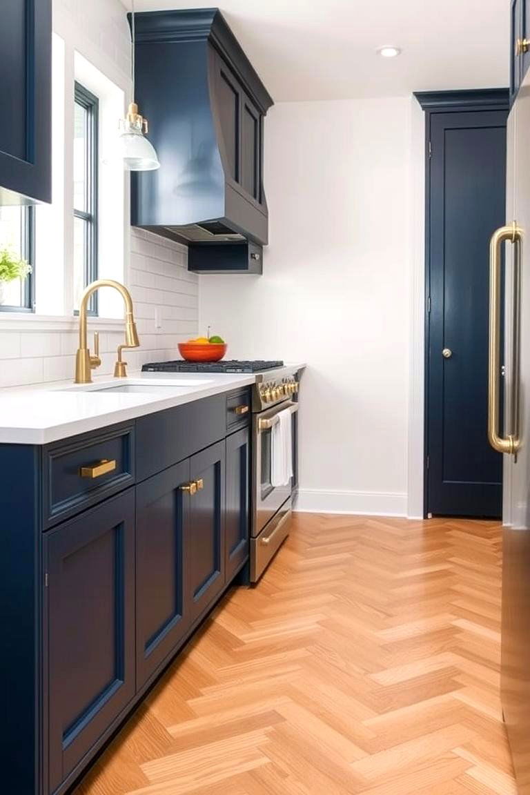 Pattern Play with Light Wood Flooring - 24 Light Wood Floor Kitchen Ideas
