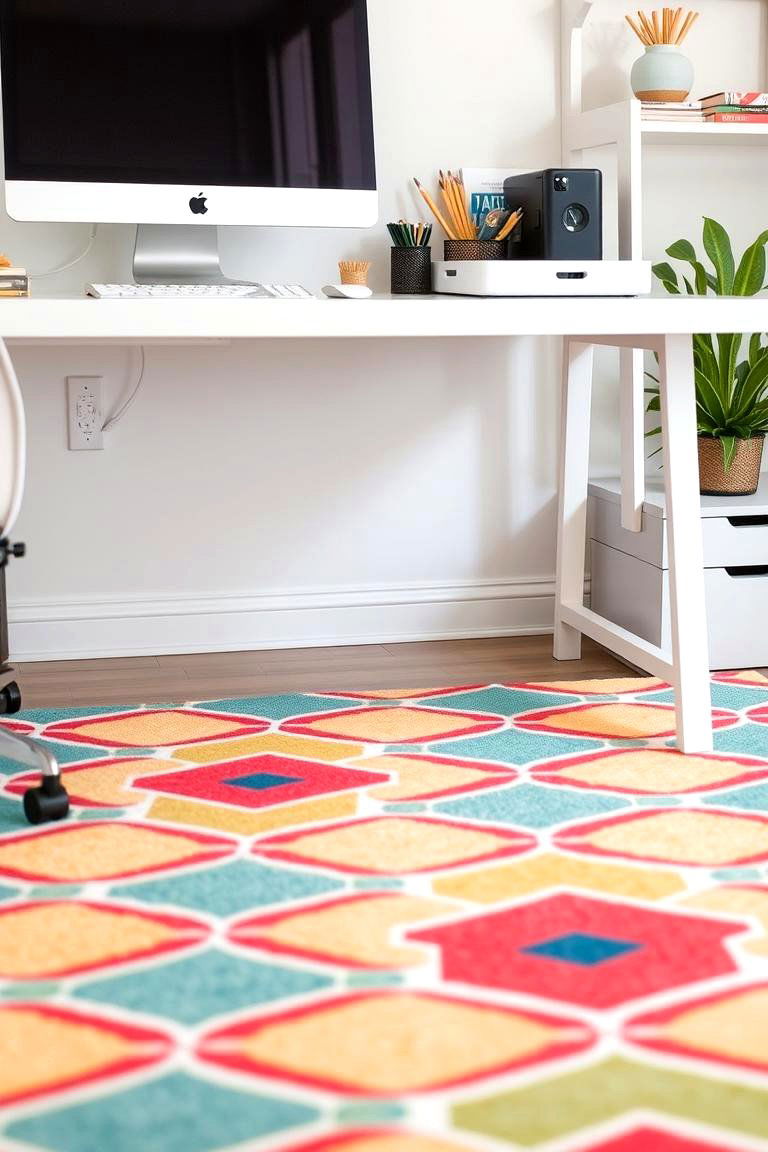 Patterned Area Rug - 24 Office Rug Ideas