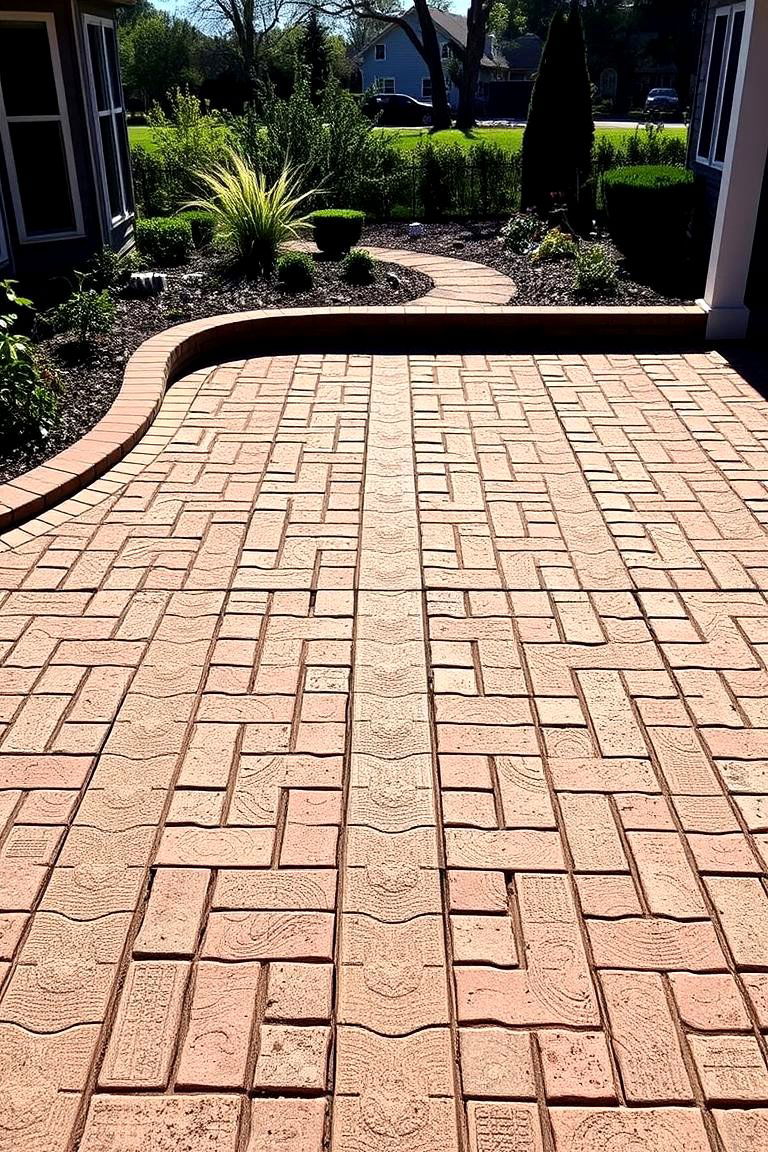 Patterned Brick Paver Patio - 24 Brick Patio Ideas