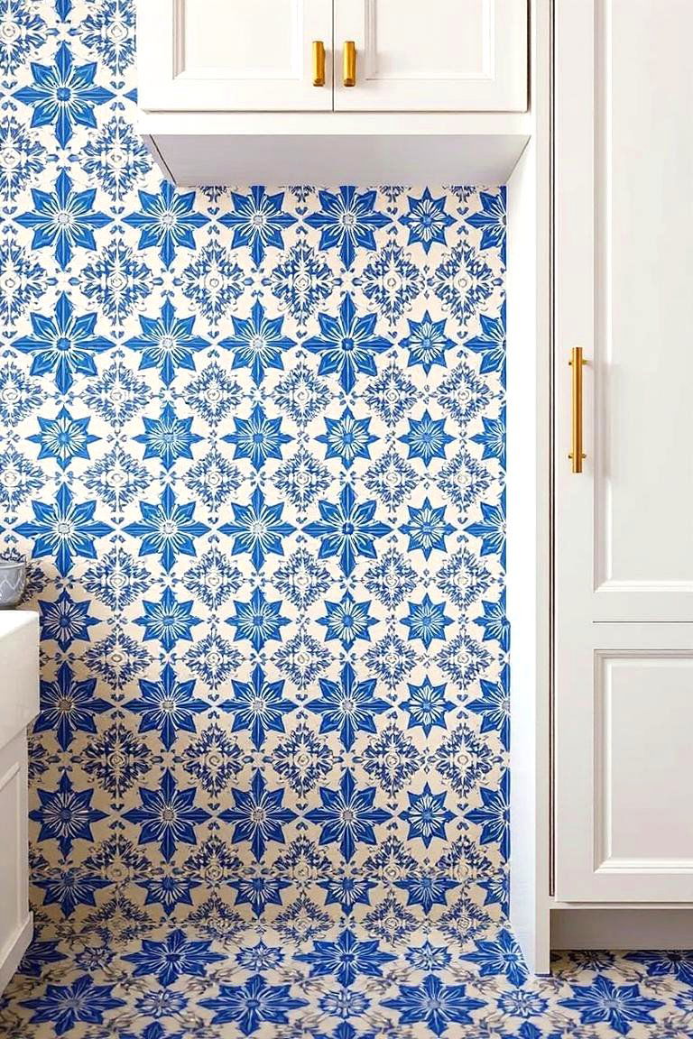 Patterned Cement Tiles for Artistic Flair - 24 Kitchen Backsplash Ideas