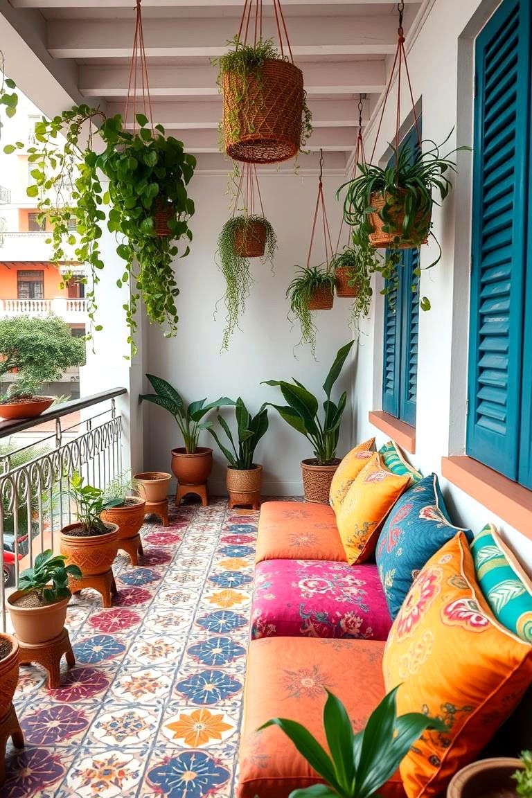 Patterned Cement Tiles - 24 Balcony Tiles Ideas