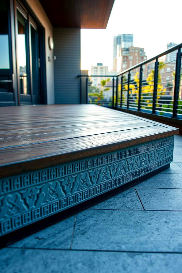 Patterned Concrete Panel Style - 24 Deck Skirting Ideas