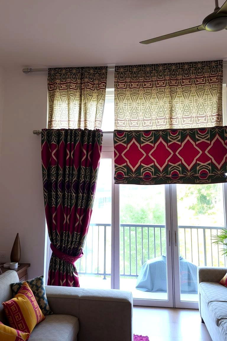 Patterned Curtains for Visual Interest - 24 Sliding Door Curtain Ideas