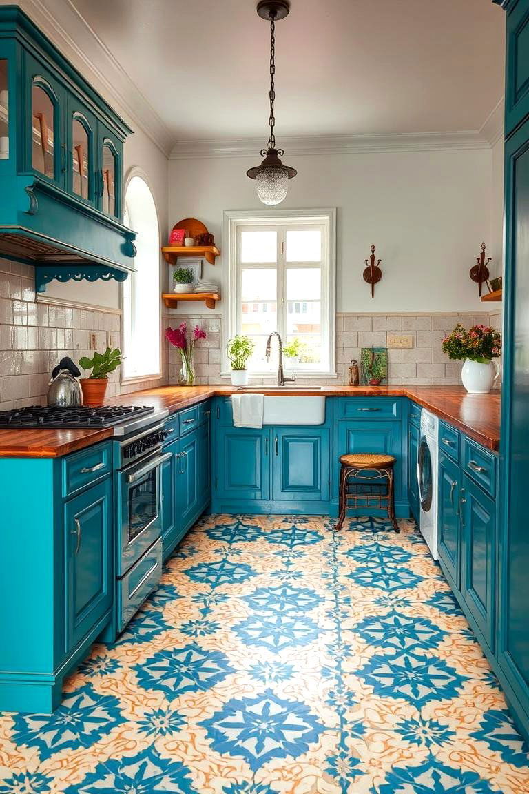 Patterned Encaustic Tiles - 24 Kitchen Floor Tile Ideas